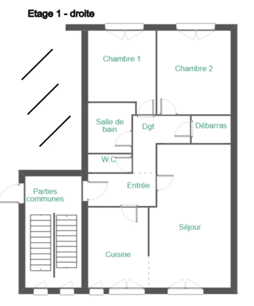 Plaan - Type 3 Apartment with Balcony in Millau