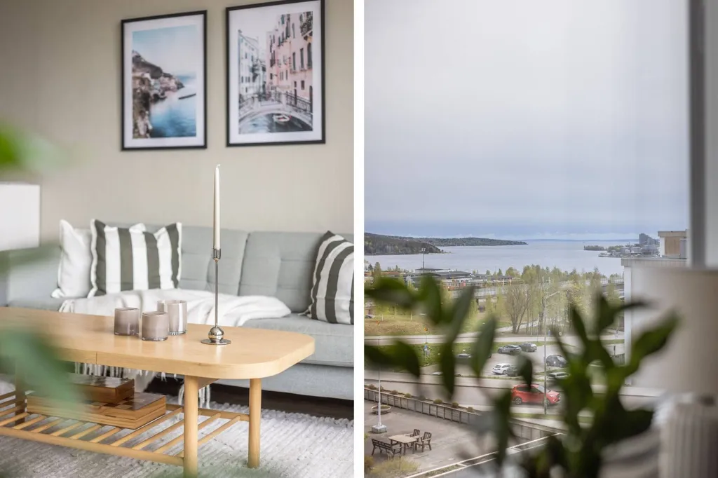 Living Room - Apartment with Balcony in Sundsvall