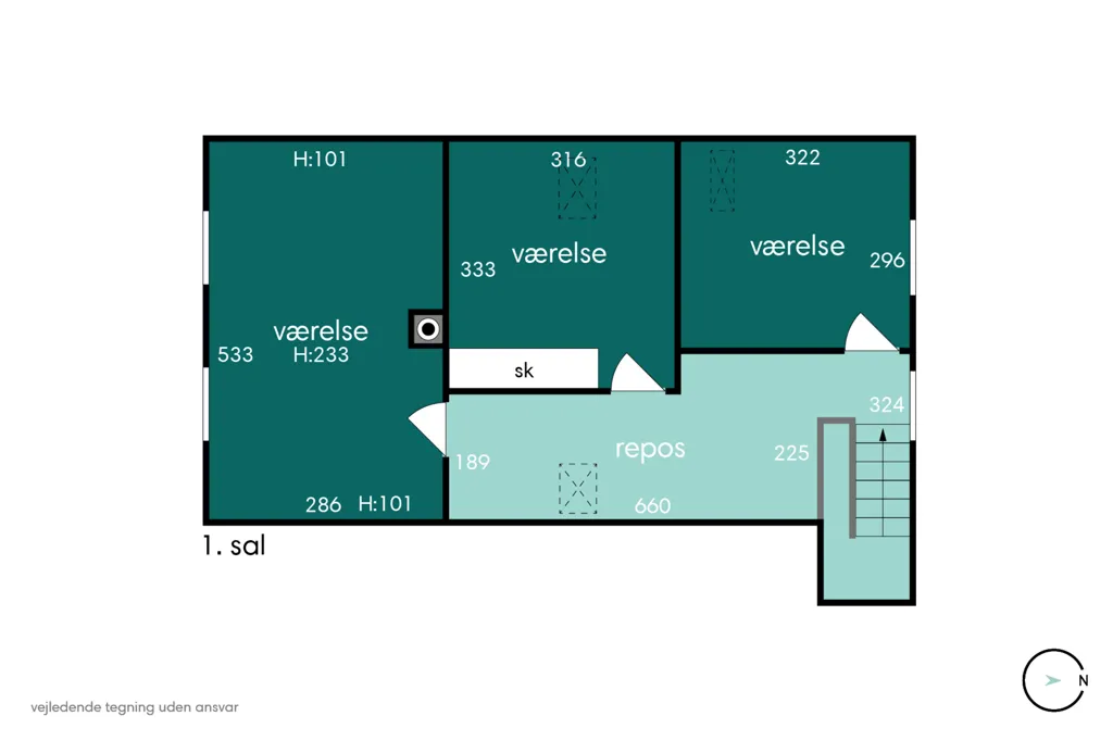 Plan - Maison 5 pièces à Holbæk