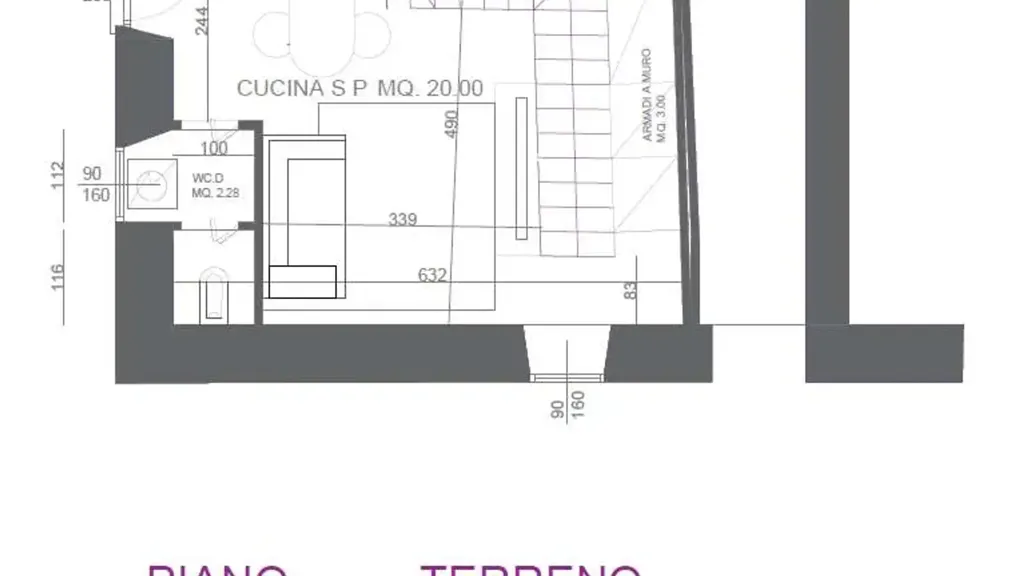 Plan - Rustic Bilocale with Garden in Cremella