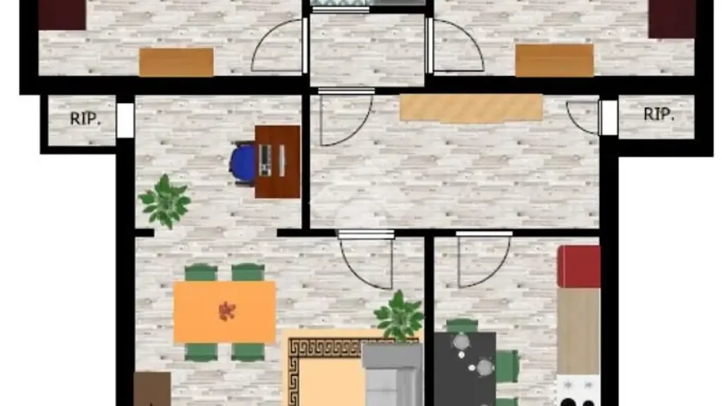 Plan - Three-Bedroom Apartment with Balcony in Carpi