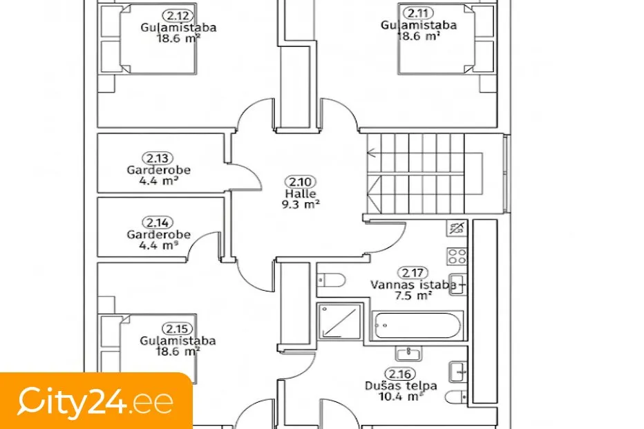 Floor Plan - Energy-Efficient Apartment with Garden in Mārupe