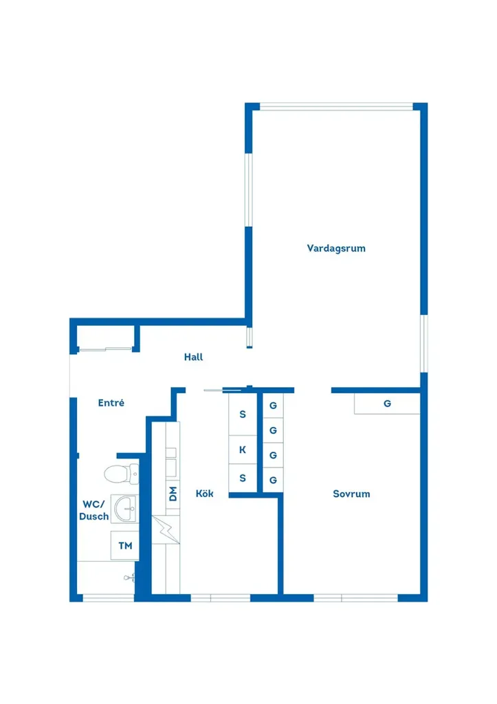 Plan - Renovated Two-Bedroom Flat with Balcony in Gävleborg