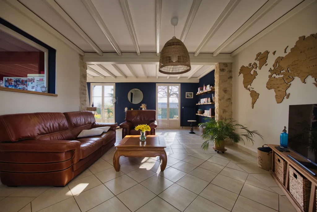 Living Room - Charming Villa with Garden View in Fleurville