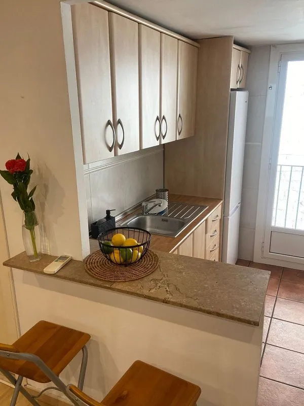 Köök - 1-Bedroom Furnished Flat in Vila de Gràcia