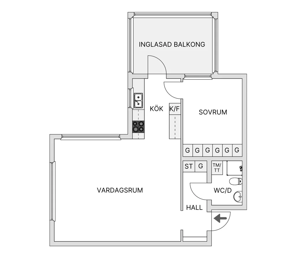 Plaan - Modern Flat with West Balcony in Sörböle