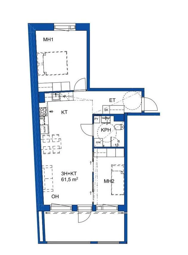 3-room apartment in Vantaa