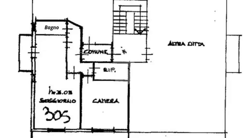 Plan - Rear-Facing Bilocale with Balconies in Chiesina Uzzanese