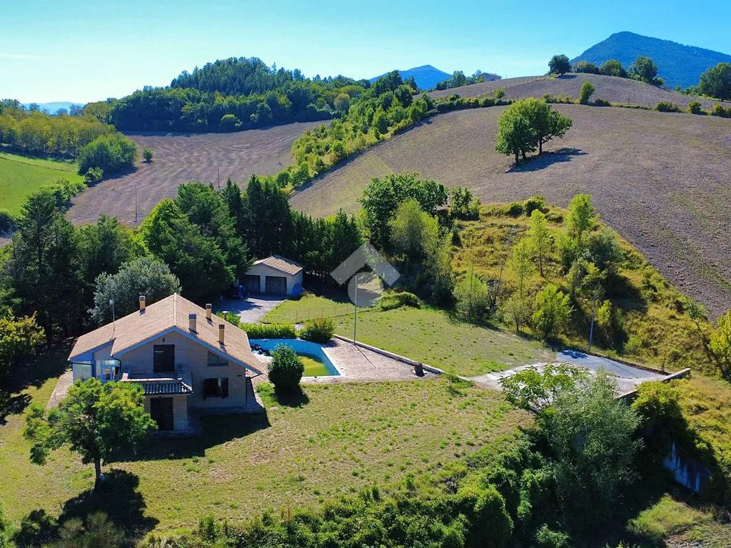 Vue aérienne - Renovated Villa with Pool in Fabriano