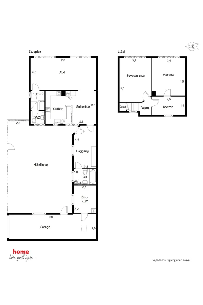 Plan - Maison 4 pièces à Esbjerg