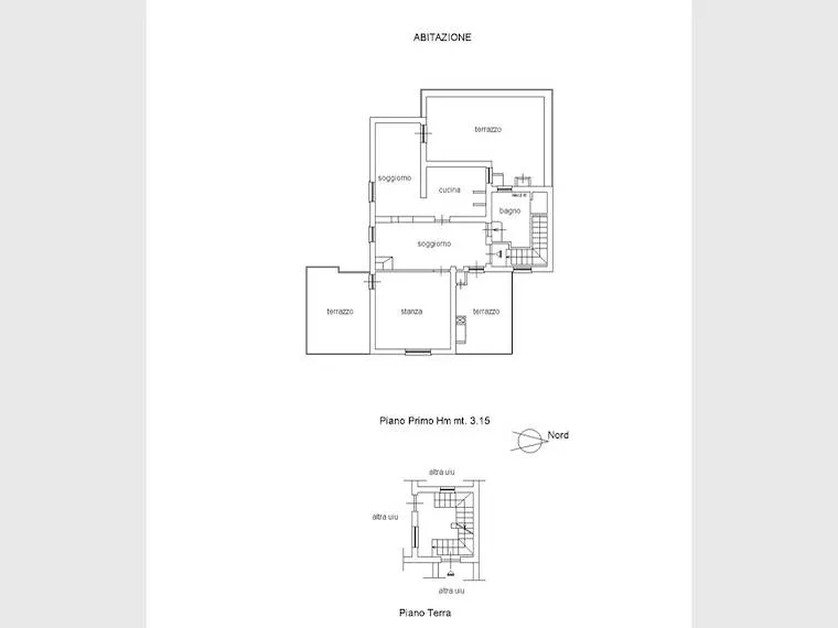 Planimetria - Central Two-Bedroom Apartment with Terraces in Formello