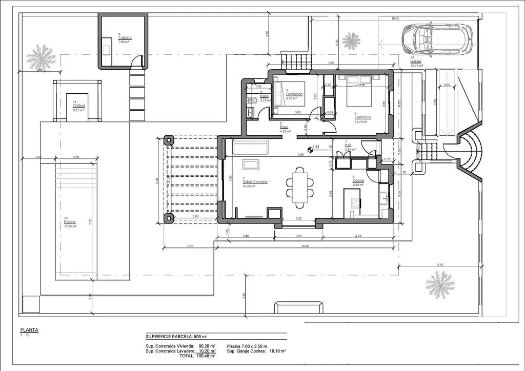 Plan - Ibiza Style Villa with Mountain View in Polop
