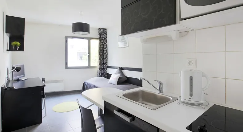 Köök - Student Studio in Lyon 7th Arrondissement