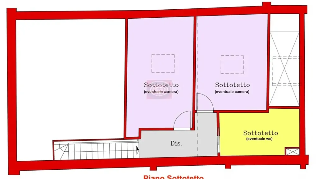 Plan - Rustic-Style Apartment in Cesena's Historic Centre