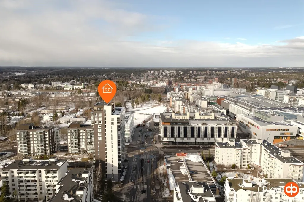 Vue aérienne - Studio Apartment with Glazed Balcony in Espoo