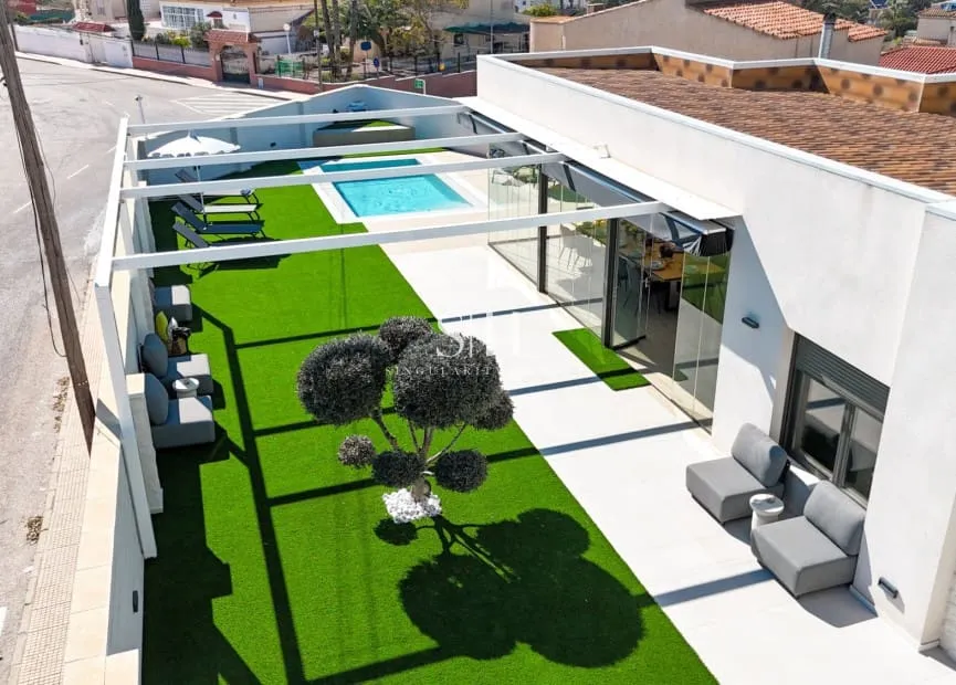 Aerial - Contemporary Villa with Private Pool in San Fulgencio
