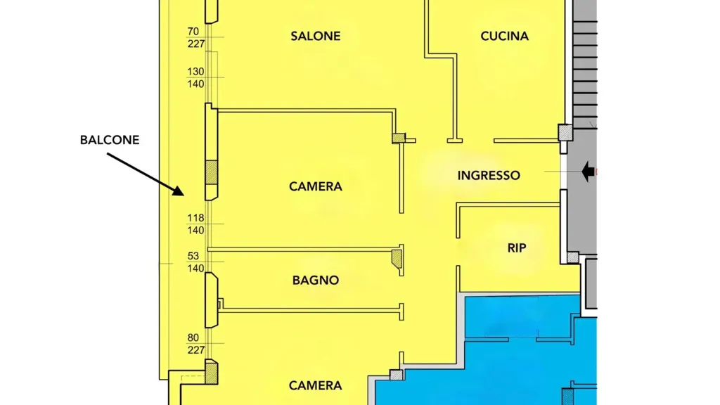 Plaan - Rearranged Apartment with Balcony in Fabriano