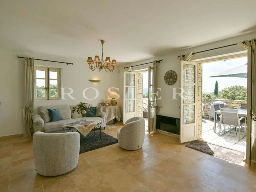 Séjour - Villa avec Piscine et Vue Luberon à Gordes