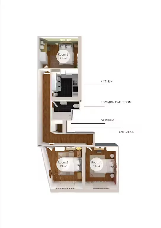 Plan - Appartement 1 pièces à Gentilly