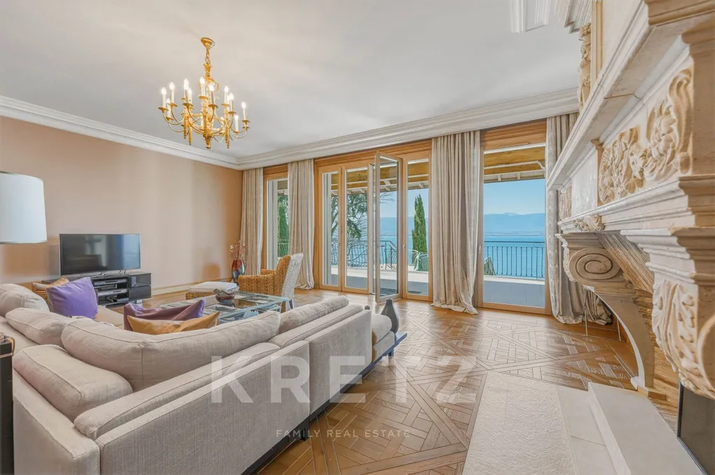 Séjour - Villa Moderne avec Vue Lac à Chens-sur-Léman