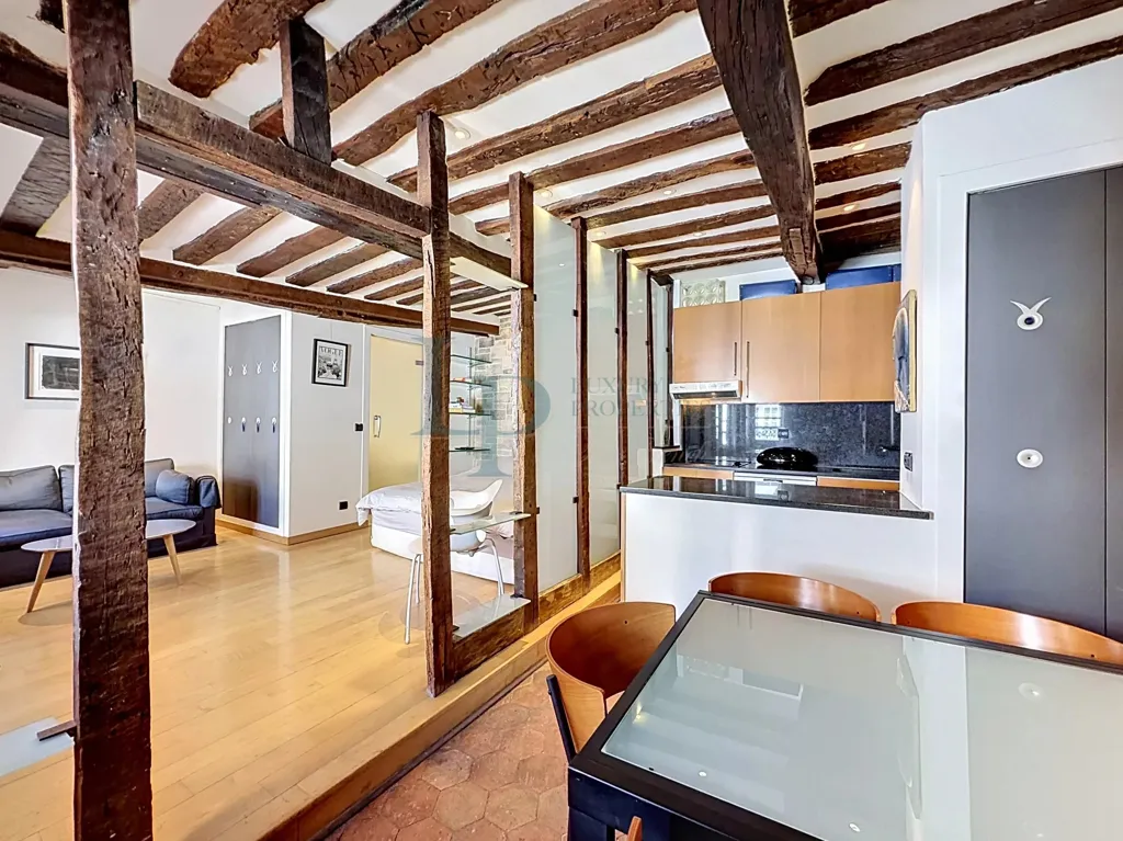 Living Room - Charming 2-Piece Parisian Flat in 4th Arrondissement
