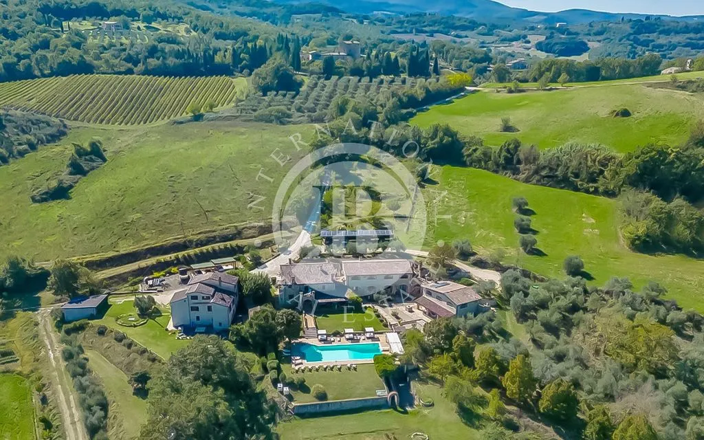 Vue aérienne - 12-Bedroom Villa with Pool in Todi, Italy