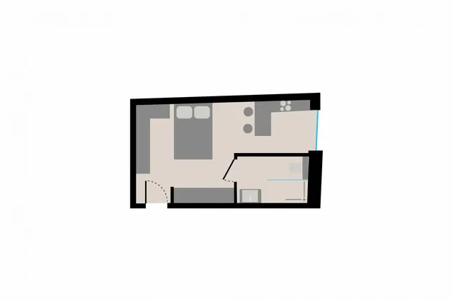 Floor Plan - Studio with Sea View in Roeser