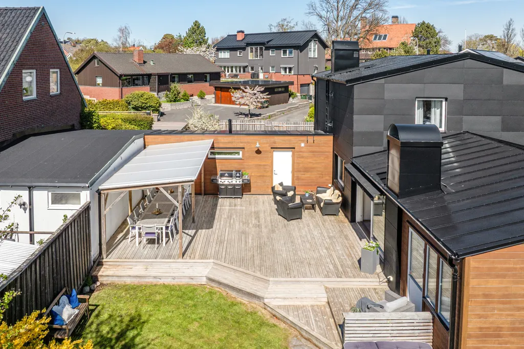 Aerial - Villa with Pool in Långedrag