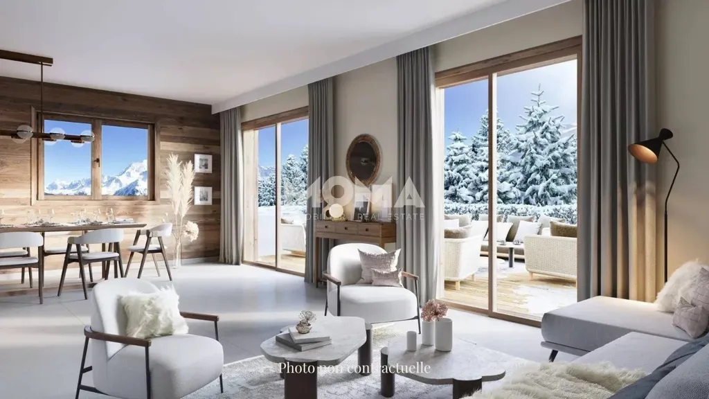 Séjour - Chalet avec Vue Mont-Blanc à Saint-Gervais