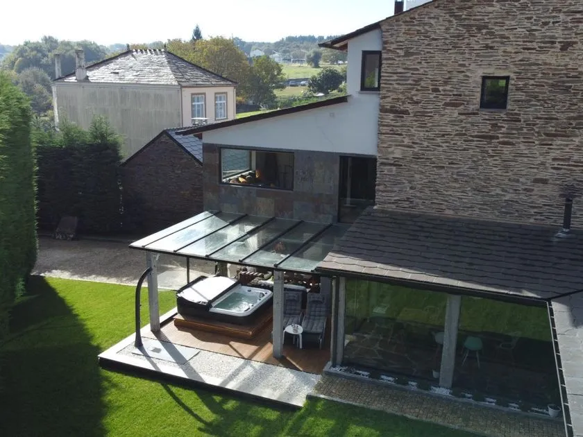 Vue aérienne - Restored Chalet with River Walk Access in Lugo