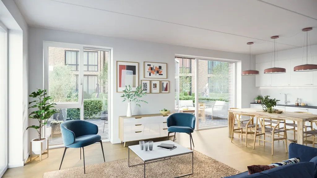 Séjour - 4-Bed Apartment with Private Terrace in Brøndby