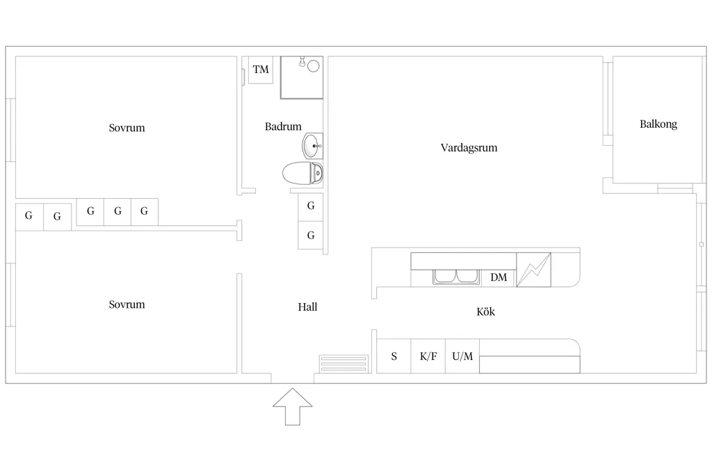 Plan - Apartment with Balcony and View in Blå Staden