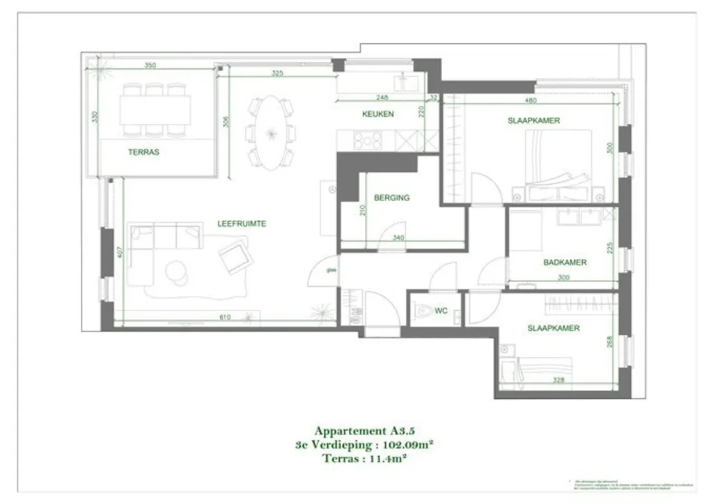 Plaan - Contemporary Apartment with Terrace in Mechelen