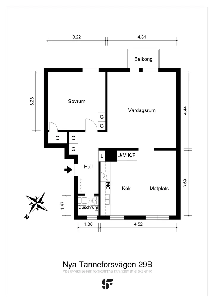 Planimetria - Well-Maintained Two-Bedroom Flat in Tannefors