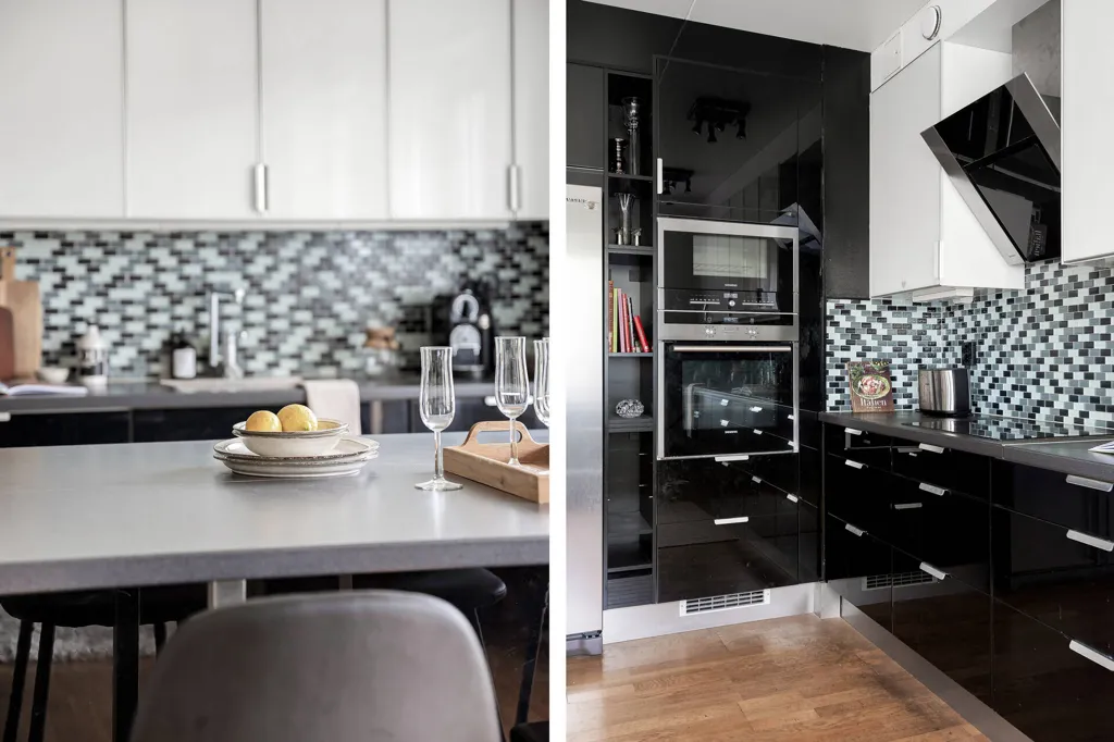 Köök - Spacious 3-Bedroom Flat with Terrace in Hässelby Strand