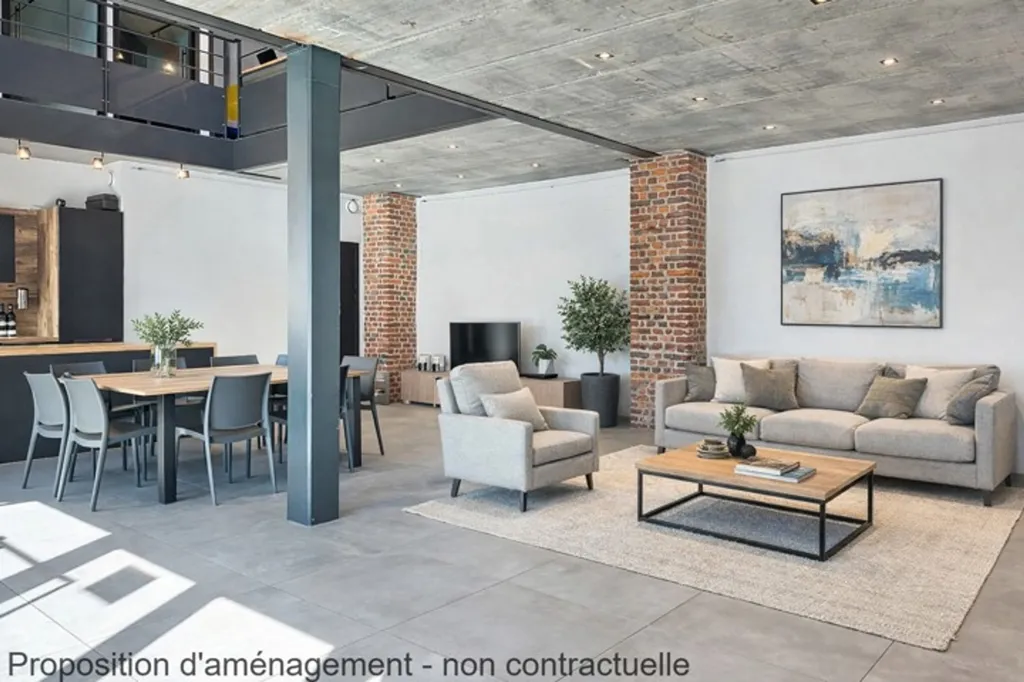 Living Room - Contemporary House with Terrace in Donceel