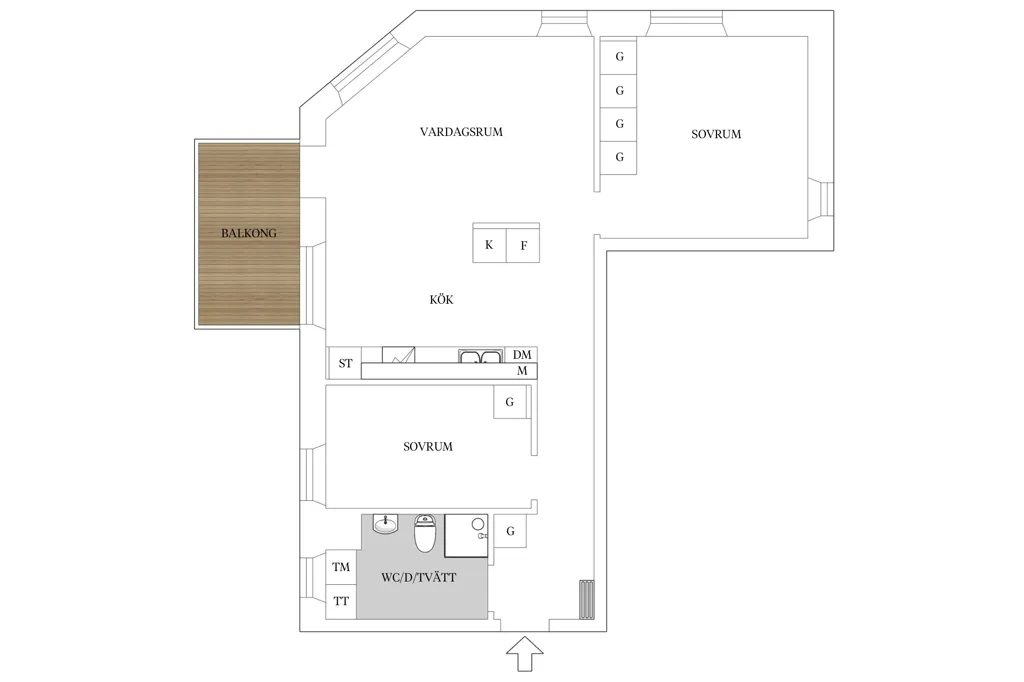 Plan - Apartment with Balcony in Gråbo Centre