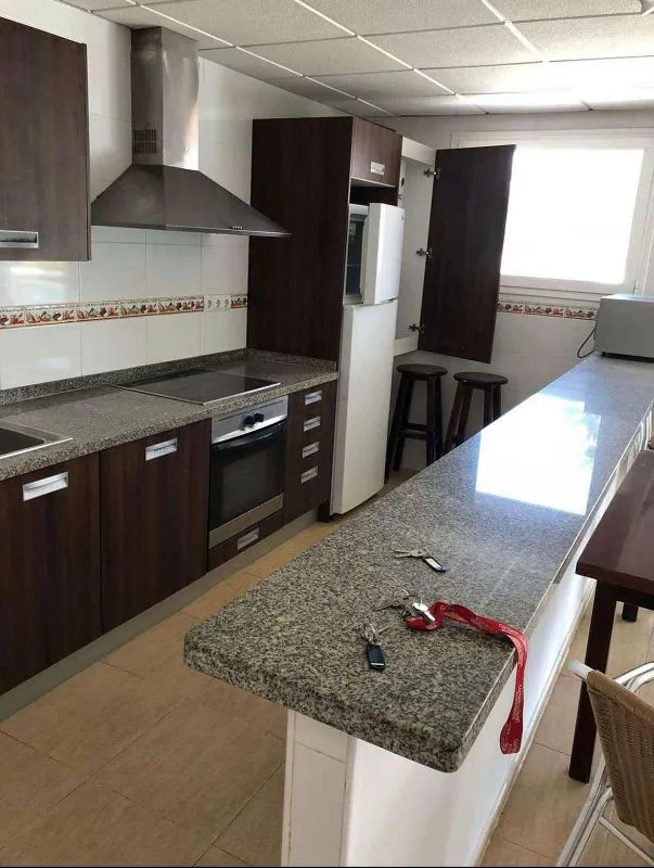 Kitchen - Apartment with Sea View in Cala de Bou