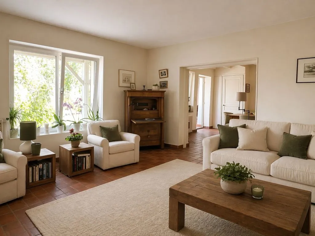 Séjour - Maison de Charme avec Piscine à Limonest