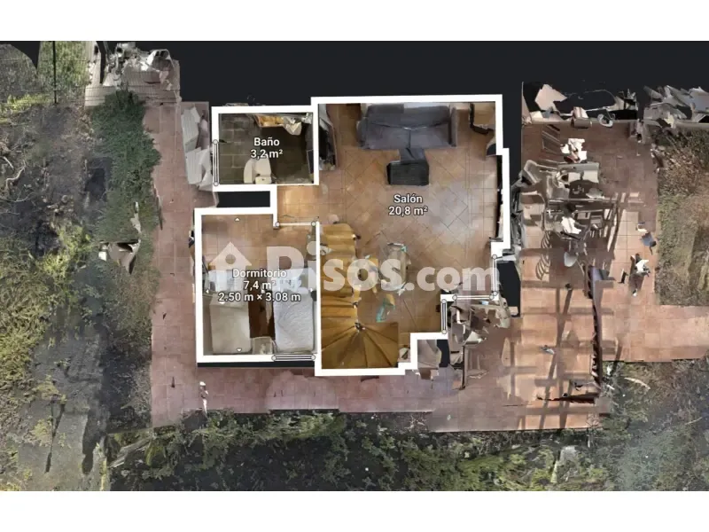 Vue aérienne - Semi-detached Villa with Pool in Lajares