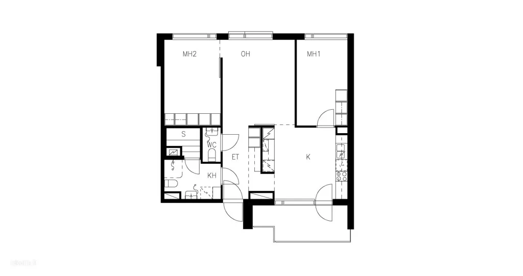 Plan - Apartment with Sauna in Pitäjänmäki, Helsinki