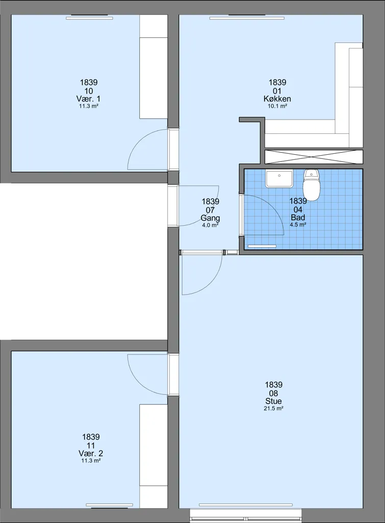 Plaan - 3-Bedroom Flat with Garden in Frederikshavn
