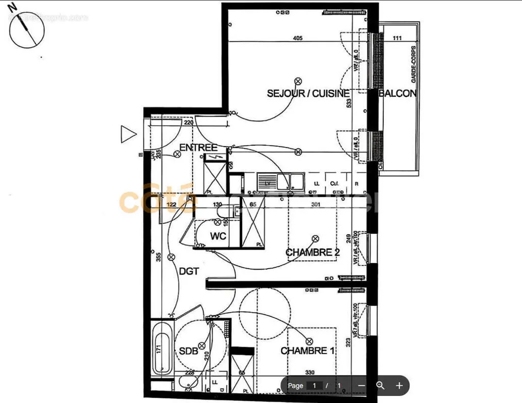 Planimetria - Modern Flat with Parking near Line 7, Pantin