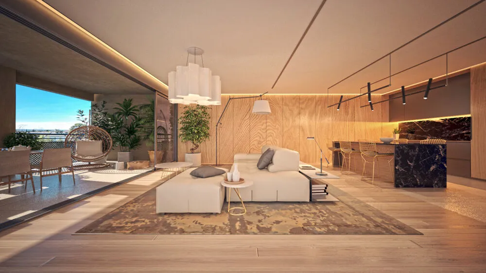 Séjour - Appartement Neuf avec Piscine à Uzès