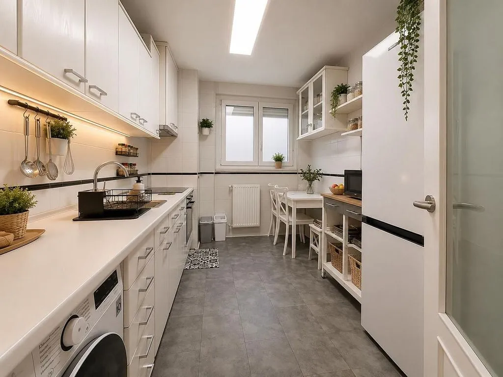 Köök - Apartment with Terrace in Deusto, Bilbao