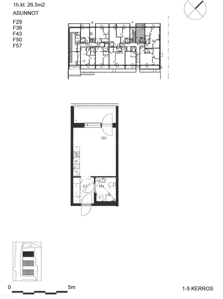 Plan - Modern Studio with Glazed Balcony in Espoo