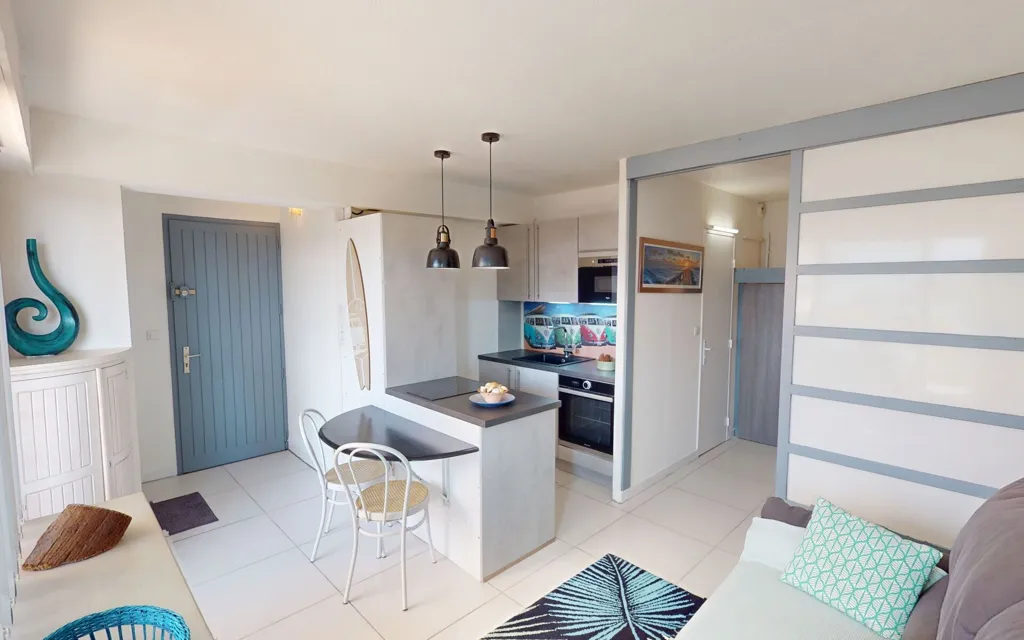 Cuisine - Studio avec Vue Panoramique sur l'Océan à Capbreton