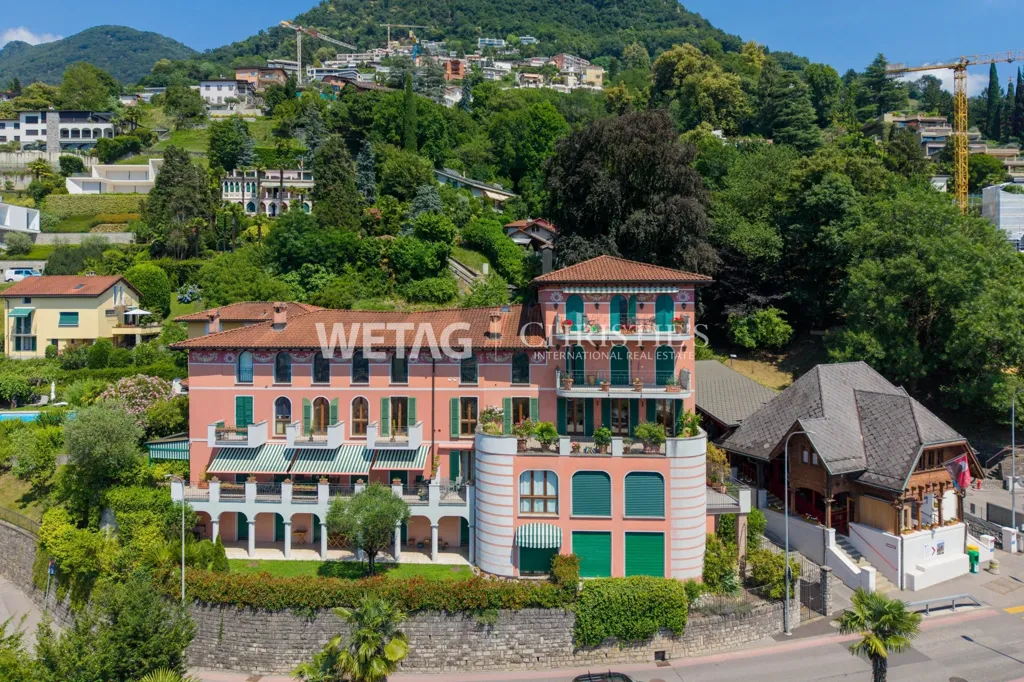 Vista aerea - Lake View Apartment with Pool in Ruvigliana