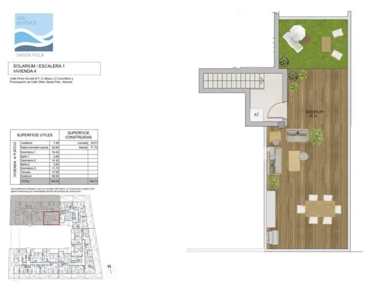 Plaan - Penthouse with Terrace in Santa Pola