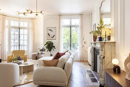 Séjour - Appartement de Luxe Haussmannien avec Vue Panoramique à Paris 8ᵉ